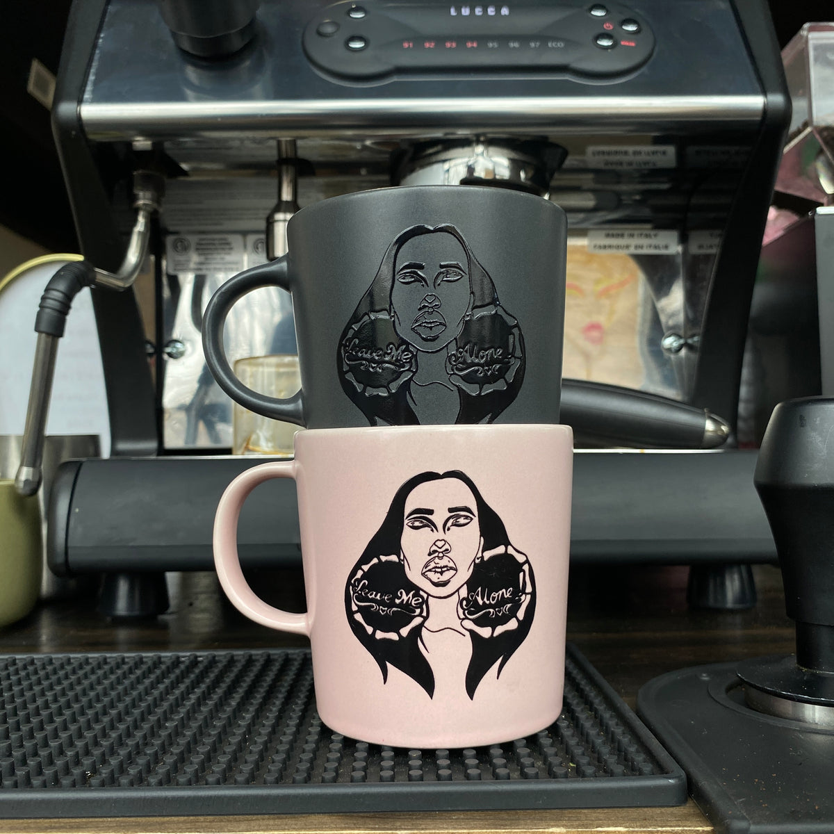 Leave Me Alone Mug: Blush Pink